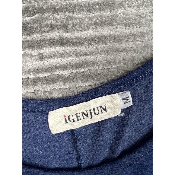 iGenJun Top Womens Medium Blue Half Sleeve Polyester‎ Blend Casual - Picture 10 of 12